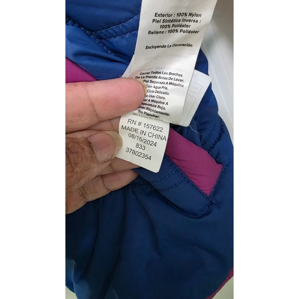 Eddie Bauer‎ Kids Reversible Hooded Jacket L (14/16) Purple & Blue Sherpa Lining